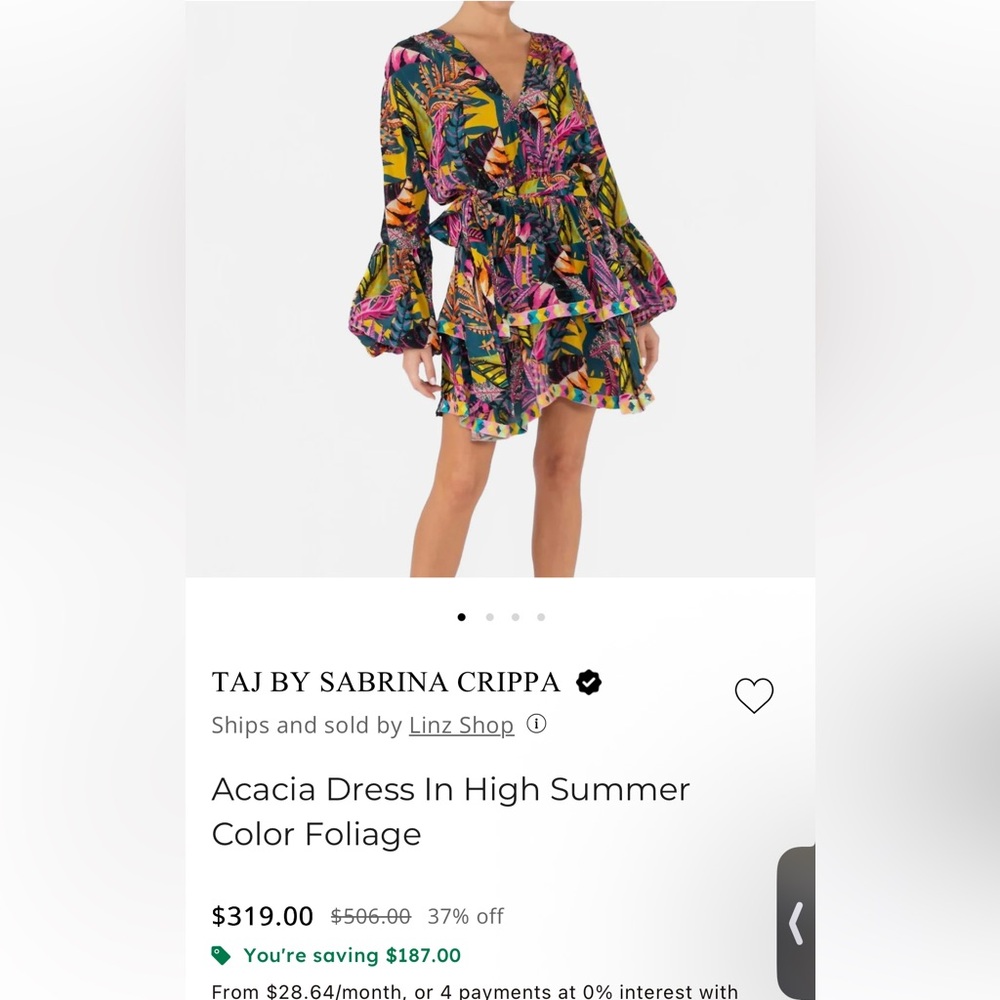 FRE SHIPPING! TAJ BY SABRINA CRIPPA Dress - Picture 4 of 7